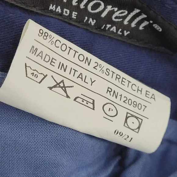 Santorelli Mens Luigi Pants Size 40x30 Blue Chino Stretch Made In Italy 27PT - Picture 6 of 7